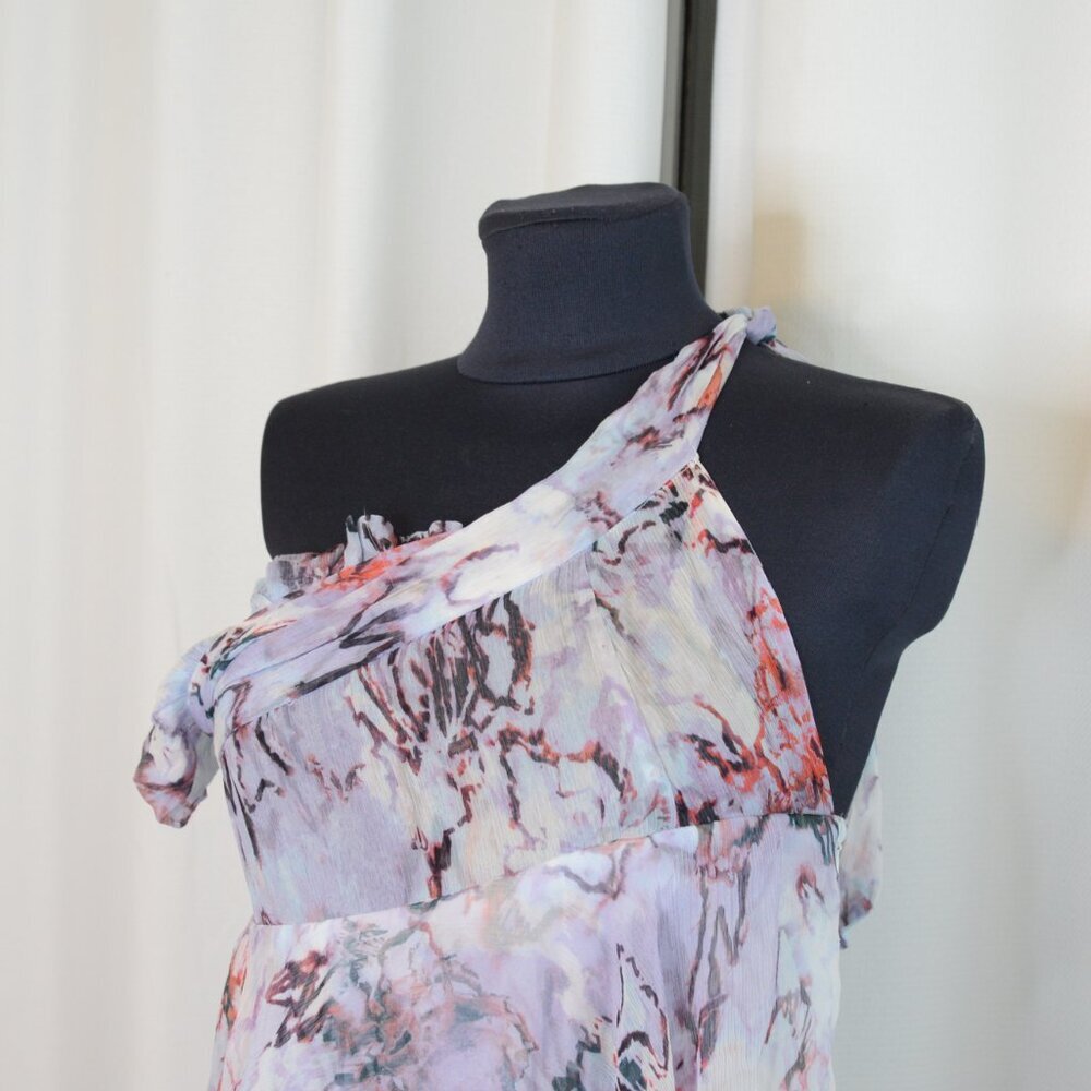 IRO Paris Jofrey Ruffle Mini Dress in Lilas Multico Sz 2 - Picture 7 of 10